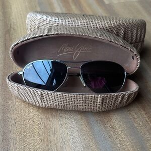 Maui Jim Black Lens Sunglasses with Textured Brown Case